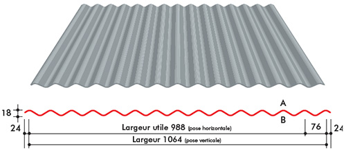 D1 BARDAGE ONDULÉ 988 TOP OI-1