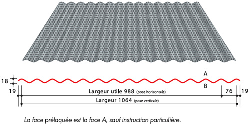 D2 BARDAGE ONDULÉ 988 PERFO TOP OI-1